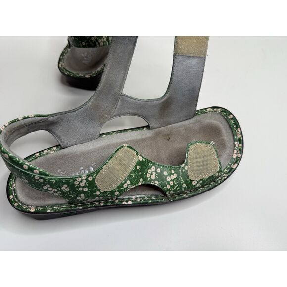 Alegria Beckie Sandals Size 38 8 8.5 Green Acres Floral Leather Platform Shoe - Picture 8 of 11